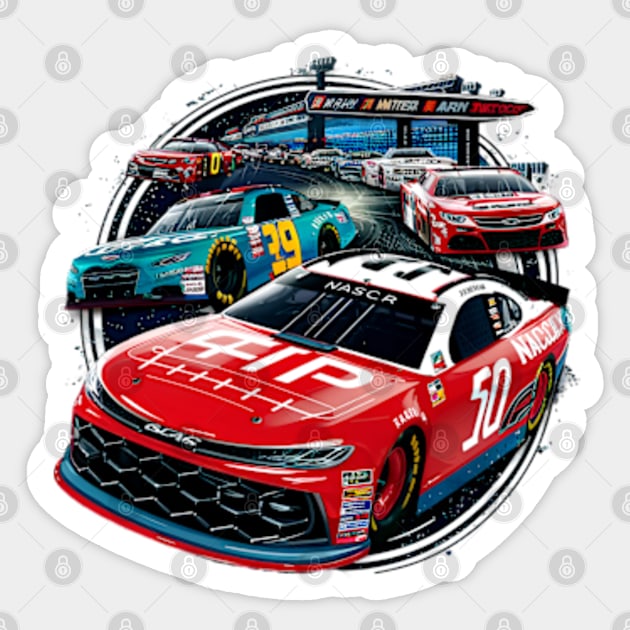 Nascar Circle Sticker by elegantelite